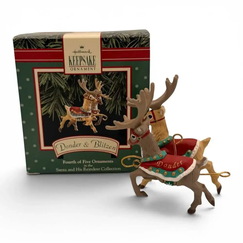 HALLMARK KEEPSAKE ORNAMENT DONDER & BLITZEN 1992